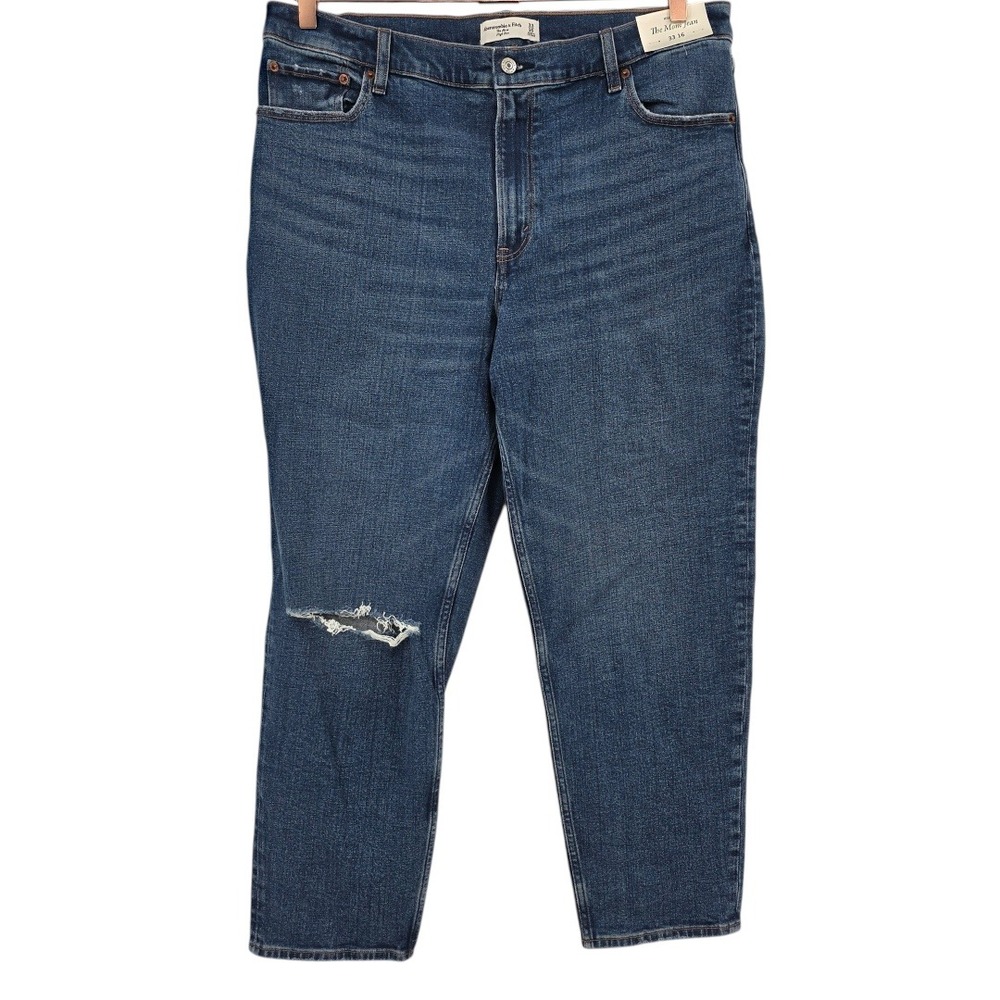 Abercrombie & Fitch Womens Plus Size 33 The Mom High Rise Jeans NWT - Picture 2 of 13